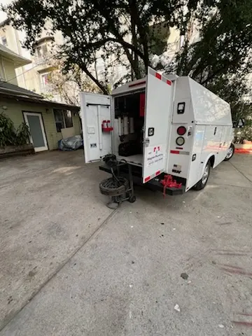 Magnet Plumbing service vehicle on-site for Slab Leak Repair in Islands of Doral
